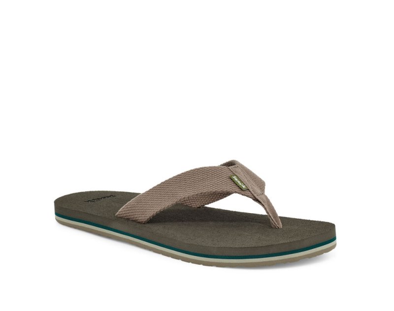 Tong Sanuk Beer Cozy Stacker Webbing Homme - Grise Foncé WLTRSJ396